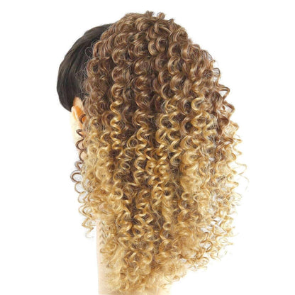 Lockiger Pferdeschwanz Haarteil – Blond-Braun, Verstellbar
