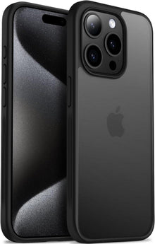 iPhone 15 Pro Hülle Matt Anti-Rutsch Schwarz 6,1 Zoll 2023
