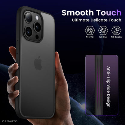 ORNARTO iPhone 15 Pro Hülle Matt Schwarz 6,1 Zoll(2023) Hardcase