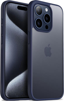 iPhone 15 Pro Hülle Matt Anti-Rutsch Hardcase Stoßfest blau
