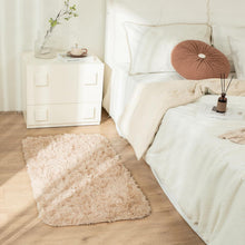Hochflor Beige Shaggy Teppich waschbarer Flauschiger