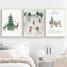 Set Weihnachts-Winter Poster Wandbilder Kunst Leinwandbilder