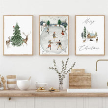 3er Premium Weihnachts Poster Set Wandbilder Kunst Leinwandbilder
