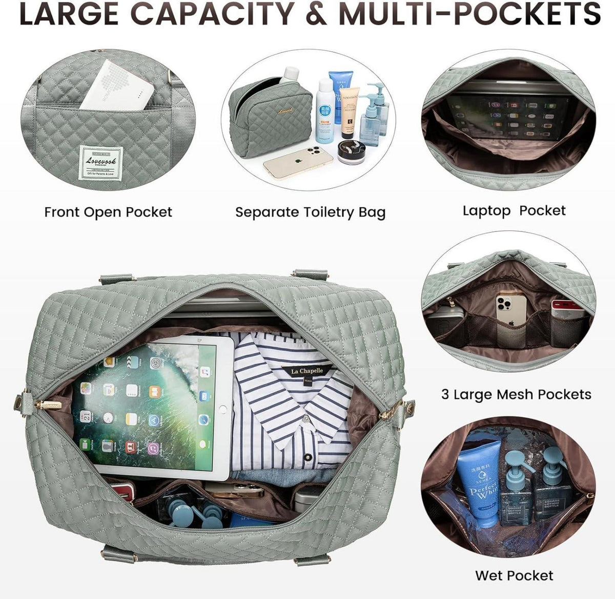 LOVEVOOK Sporttasche Reisetasche Damen Travel Duffle Bag Handgepäck