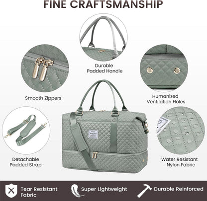 Sporttasche Damen Groß Weekender Reisetasche Duffle Bag mit Schuhfach