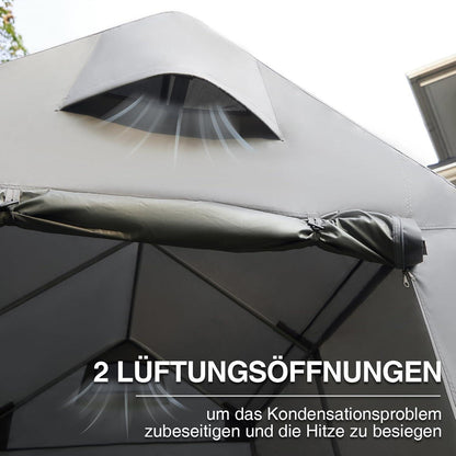 Gerätehaus 9.8m³ Grau 190x230x225cm Wasserdichtes Gerätezelt mit