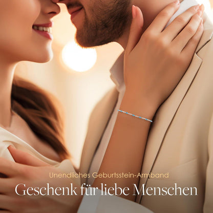 CDE Infinity Armband Damen Silber 925 mit Zirkonia Geburtsstein