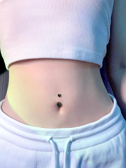 Schwarzes Bauchnabelpiercing Edelstahl 14g Barbell 4 Stück