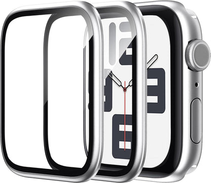 WSKEN Schutzfolie Apple Watch SE2 SE 6 5 4 44mm 2 Stück Silber