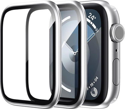 Displayschutzfolie für Apple Watch Series 9/8/7 45mm, 2er Pack Silber