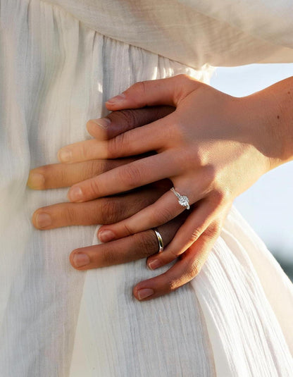 Moissanite Verlobungsring 1 Karat Silber 925 Damen Geschenk für sie