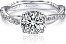 Verlobungsring Damen 1 Karat Moissanite Silber 925 Geschenk