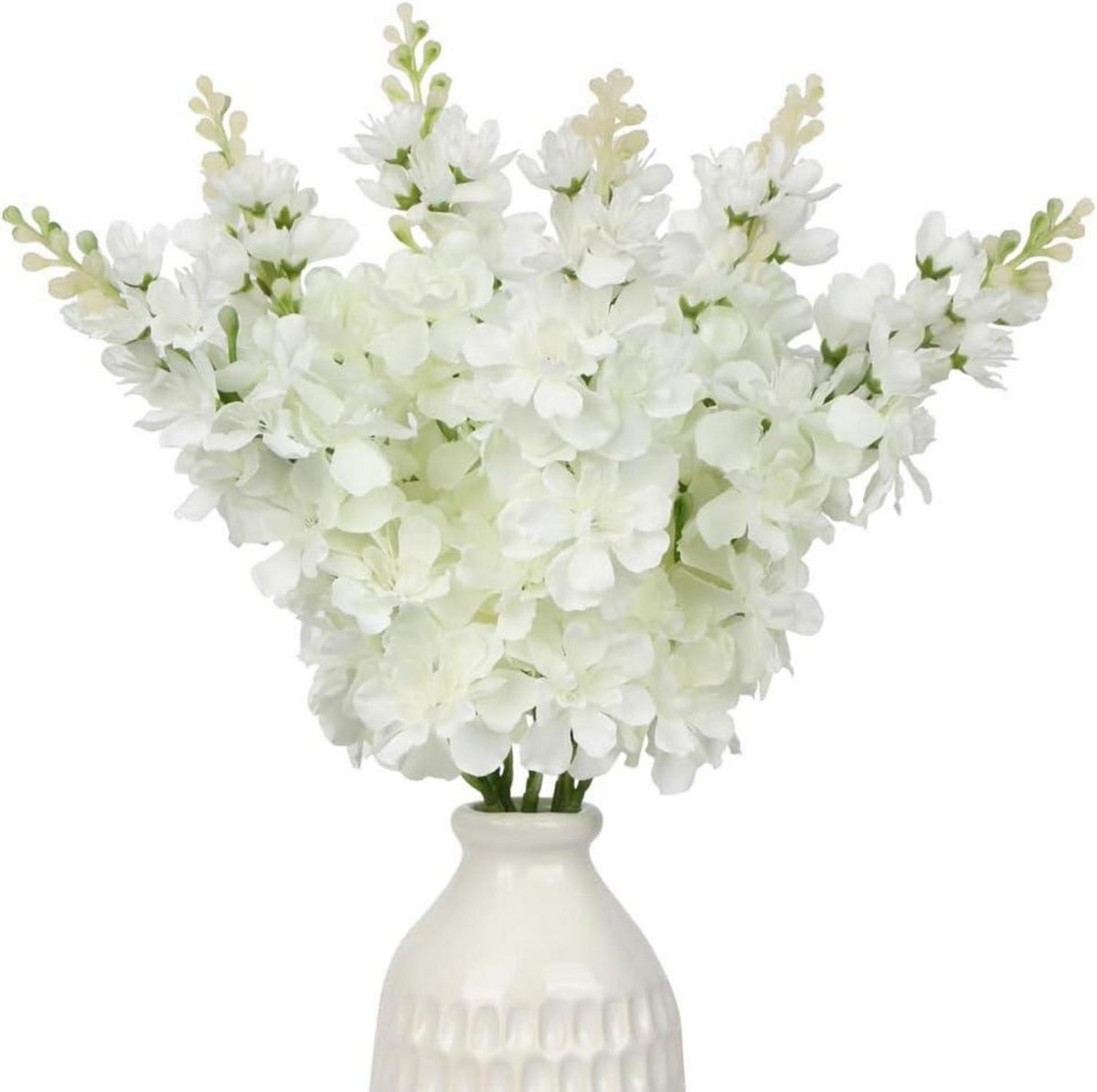 Künstliche Rittersporn Delphinium Weiße Kunstblumen 6er-Set