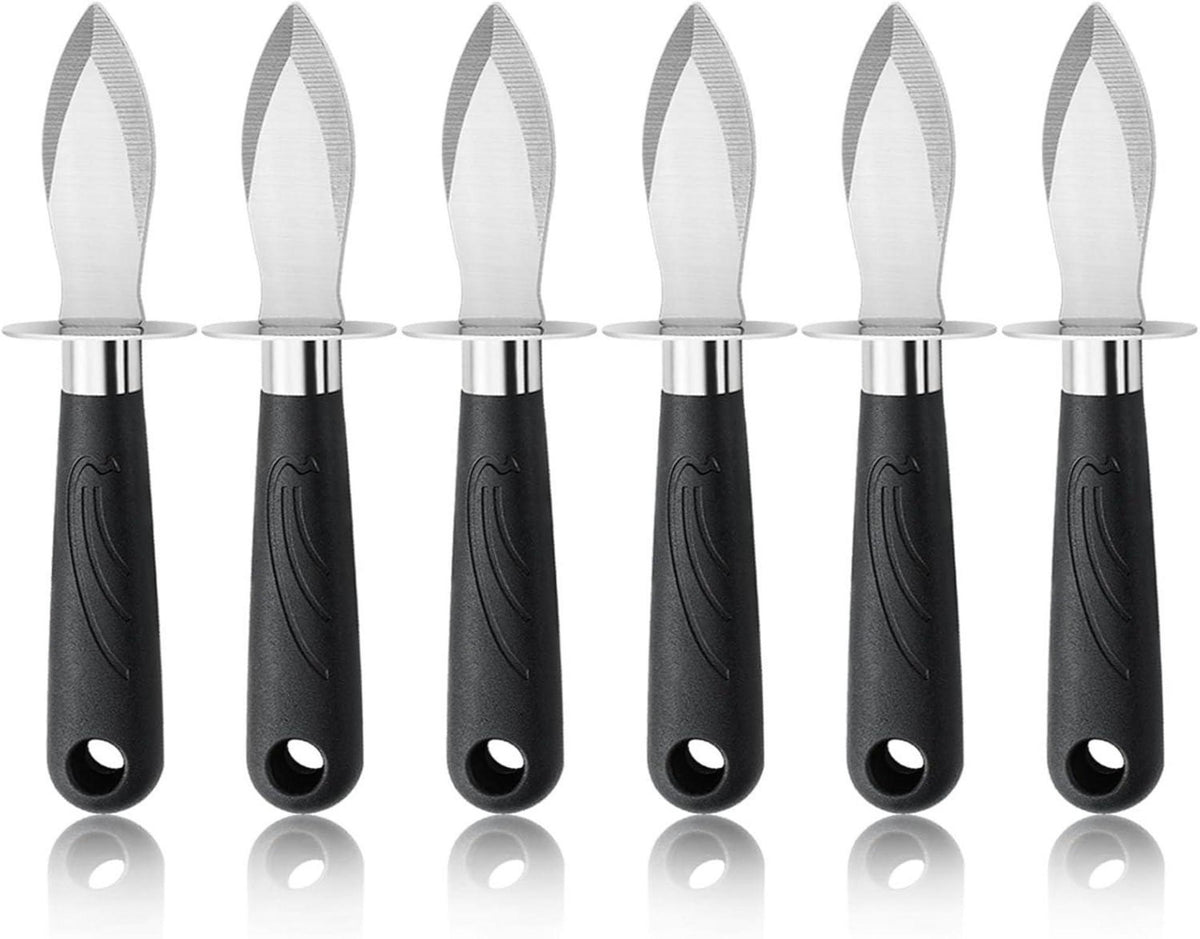 Austernmesser Set Edelstahl Muschelöffner 6 Stück