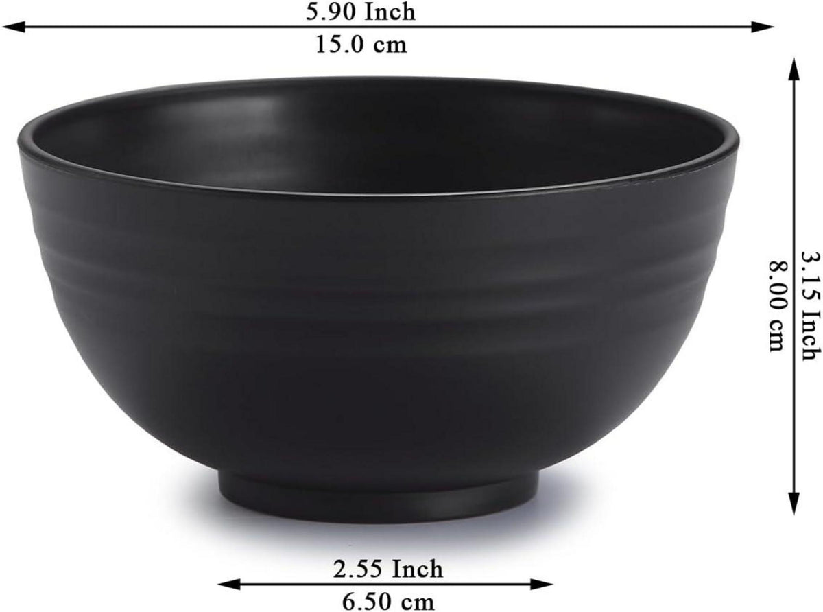 Schwarze Kunststoff Schüssel Set 12tlg. 750ml, Mehrweg