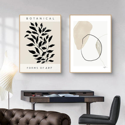 Poster 2er Set Abstrakt Geometrisch Pflanzen 30x40 cm