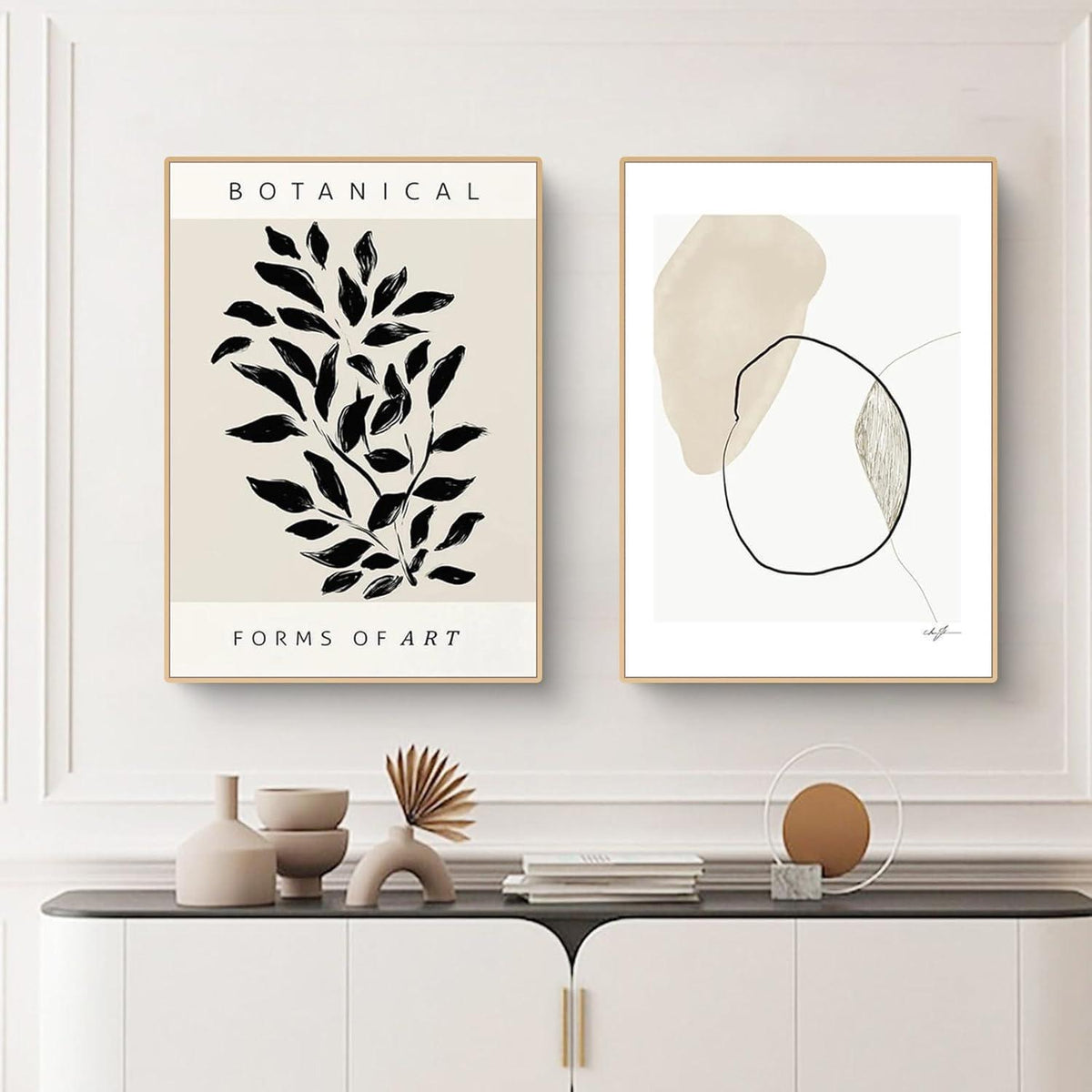 Poster 2er Set Abstrakt Geometrisch Pflanzen 30x40 cm