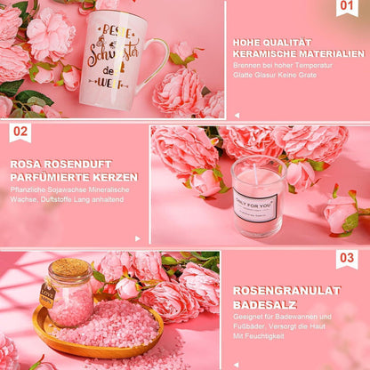 Geschenkset Schwester Geburtstag Kaffeetasse Keramik Spa