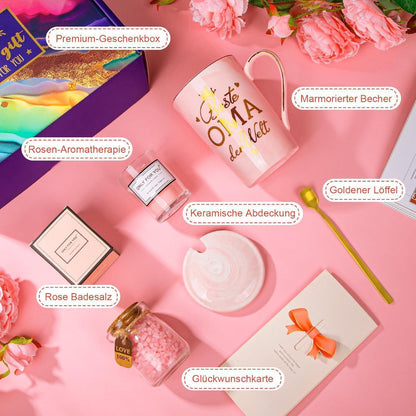 Oma Geschenkset Geburtstag – Entspannendes Spa & Kaffee Becher