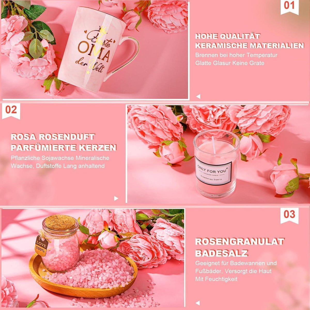 Oma Geschenkset Geburtstag – Entspannendes Spa & Kaffee Becher