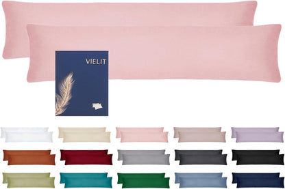 Seitenschläferkissenbezug 2er Set 40x145 Rosa Öko-Zertifikat