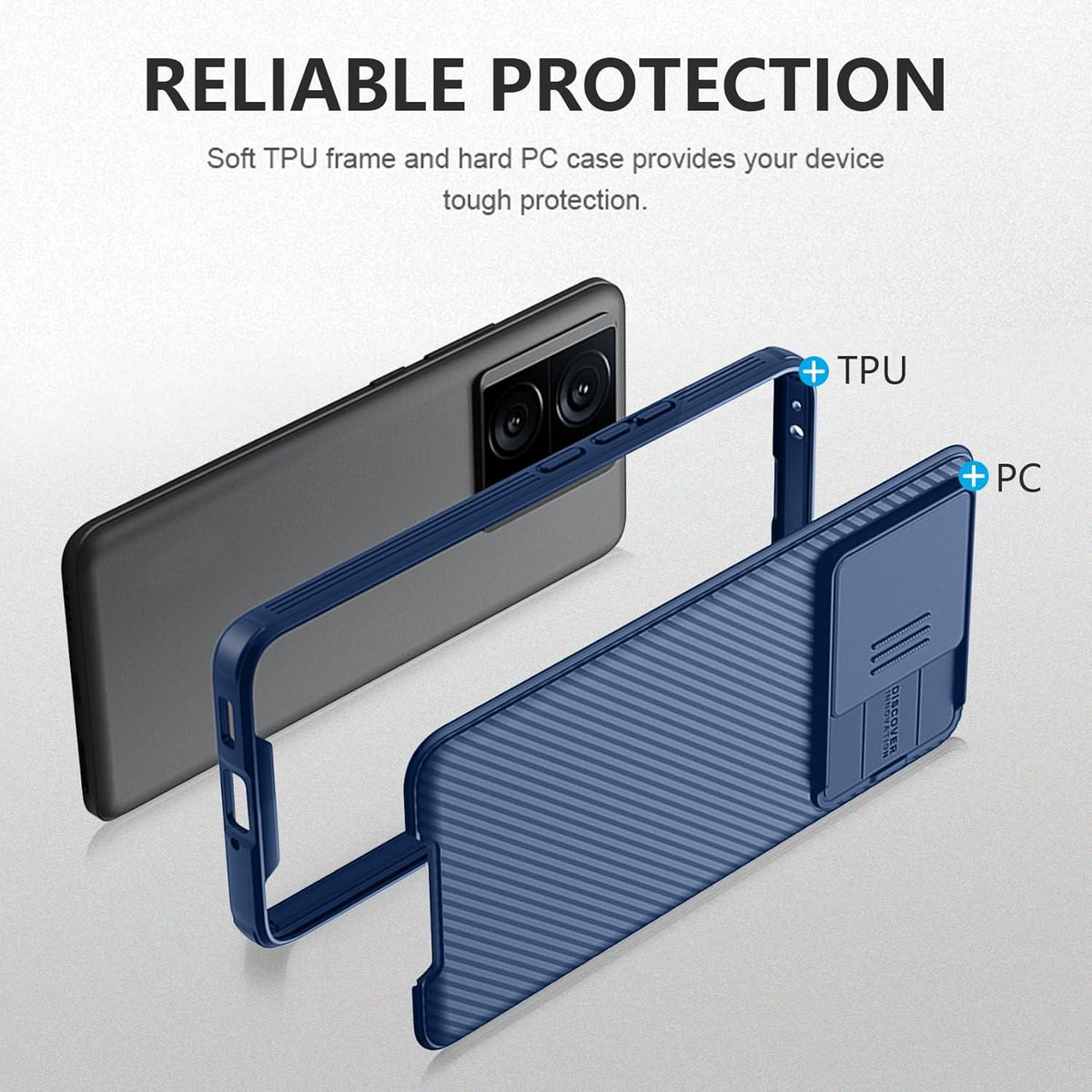 AROYI Xiaomi 13T Pro Hülle Kameraschutz Slide Camera Blau
