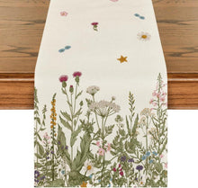 Antike Kräuter Wilde Blumen Herbst Tischläufer 40x240 cm Beige