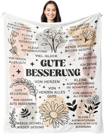 Flauschige Gute Besserung Kuscheldecke für Kranker