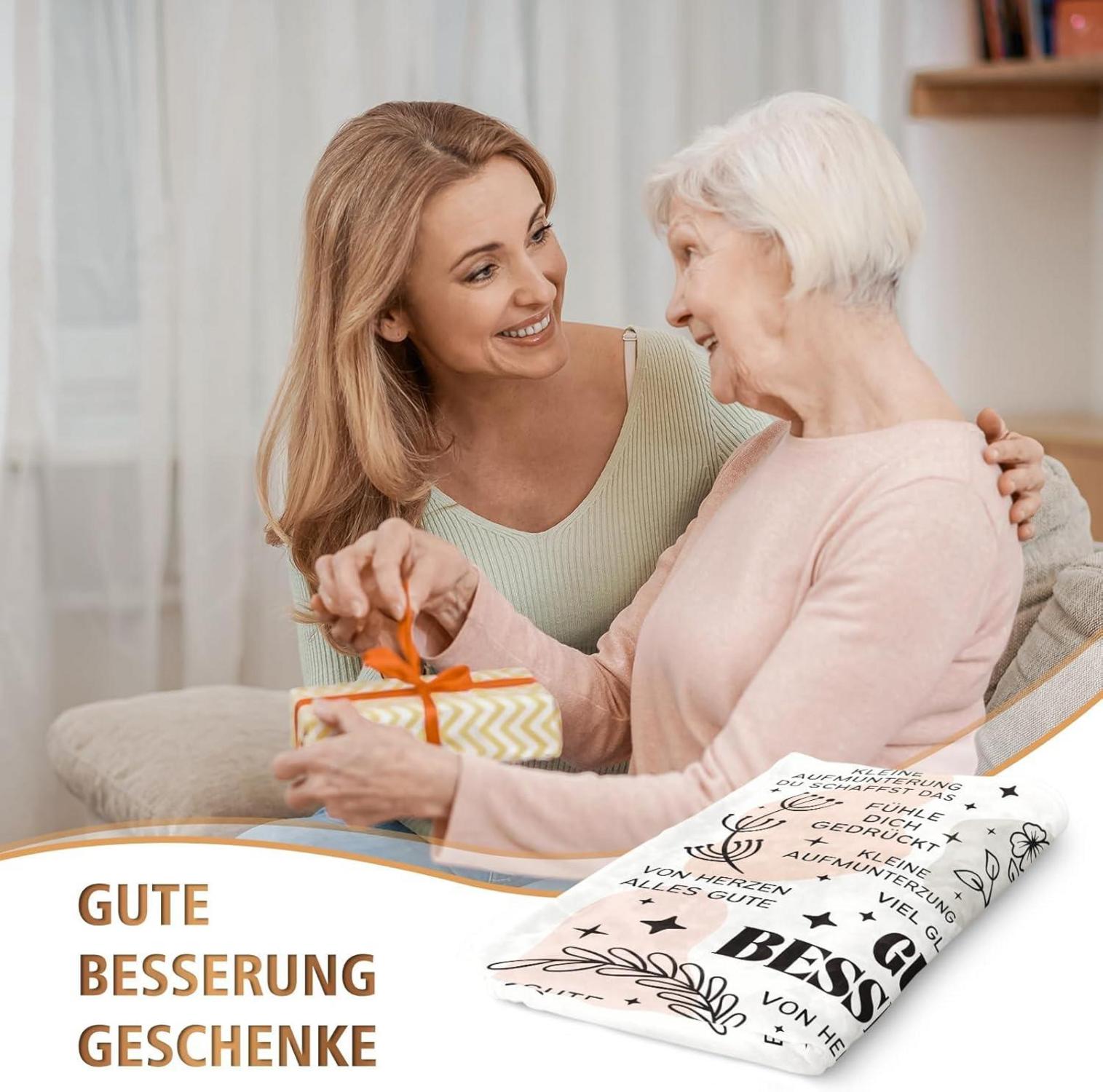 Kuscheldecke Gute Besserung Geschenk für Kranken 62 * 52