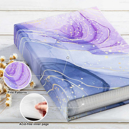 Fotoalbum Hardcover 10x15 cm 2er Pack Violett Gold in Lederoptik