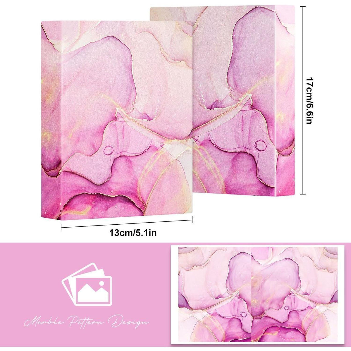 Fotoalbum Hardcover 10x15 cm 2er Pack Rosa in Lederoptik