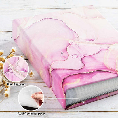 Fotoalbum Hardcover 10x15 cm 2er Pack Rosa in Lederoptik