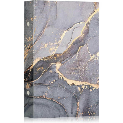 Fotoalbum Hardcover 300 Fotos 10x15 cm Grau Gold in Lederoptik