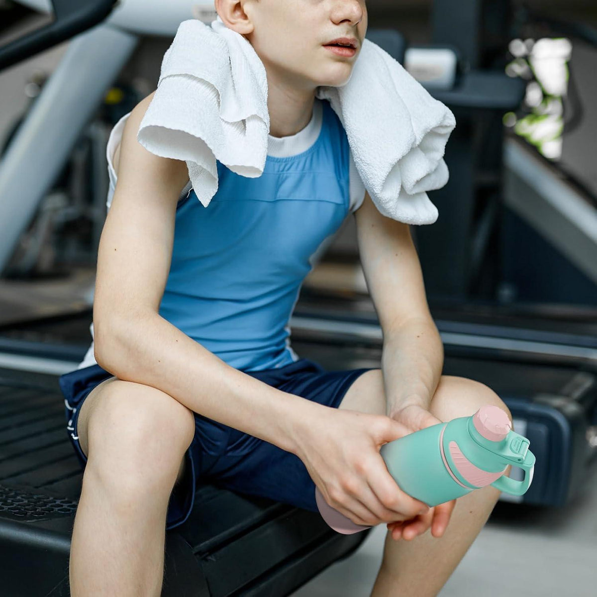 Edelstahl Trinkflasche mit Magnetdeckel 600ml Grün&Rosa
