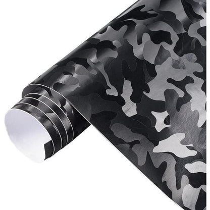 Auto Folie Camouflage Schwarz Glänzend – Selbstklebend 180x152cm