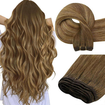 Echthaar Tressen Balayage Mittelbraun & Blond 45cm