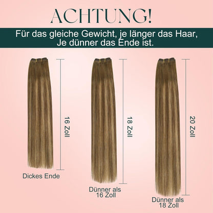 Echthaar Tressen Balayage Mittelbraun & Blond 45cm