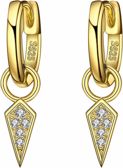 Damen Creolen Gold 925 Sterling Silber Hoops Geschenk Frauen Herren