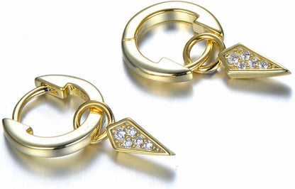 Damen Creolen Gold 925 Sterling Silber Ohrringe Geschenk GW