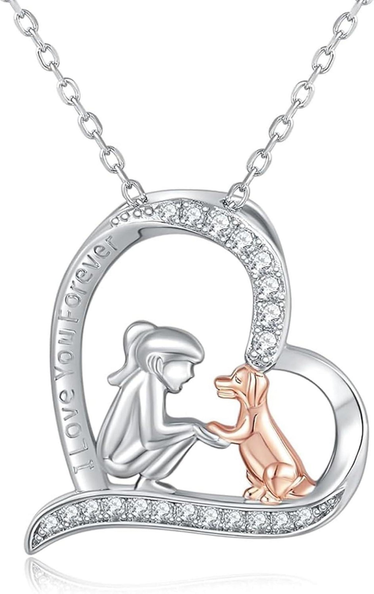 Silberne Herz Halskette 925 Damen Zirkonia Anhänger Geschenke