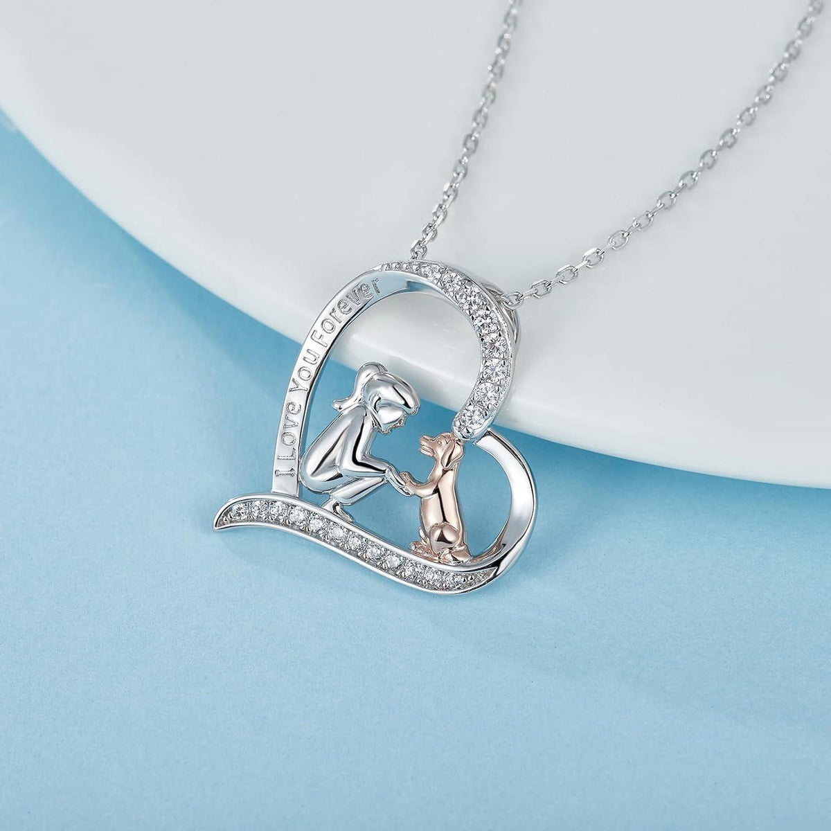 Silberne Herz Halskette 925 Damen Zirkonia Anhänger Geschenke