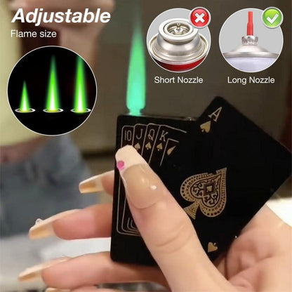 Sturmfeuerzeug Jet Torch Green Flame Card Shaped Währung-Detektor