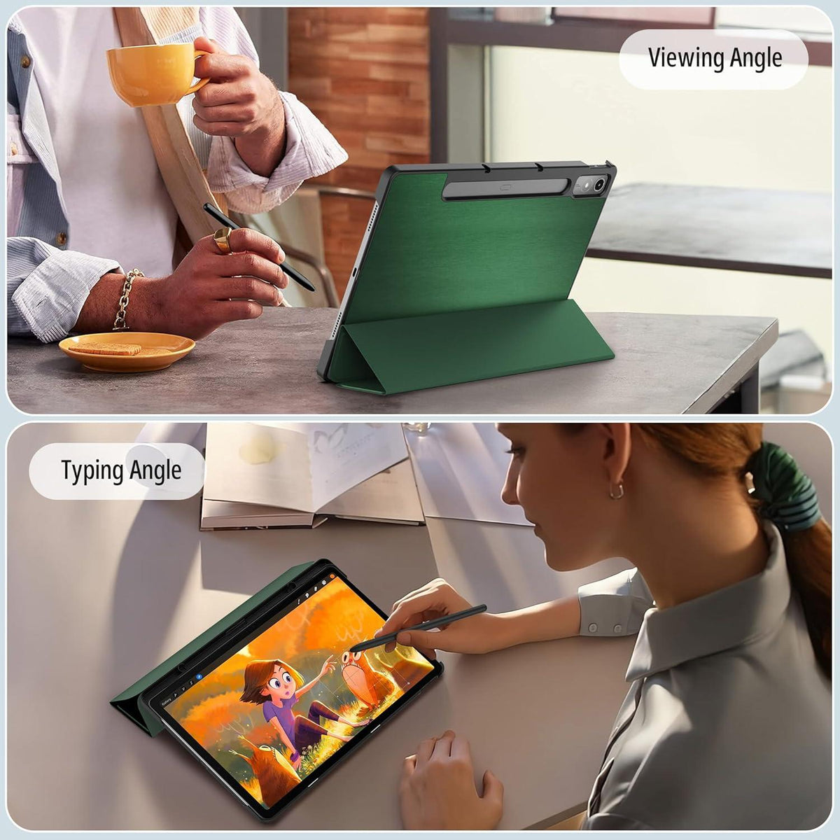 EasyAcc Lenovo Tab P12 Hülle 2023 Stifthalter Standfunktion 12,7 Zoll Blue