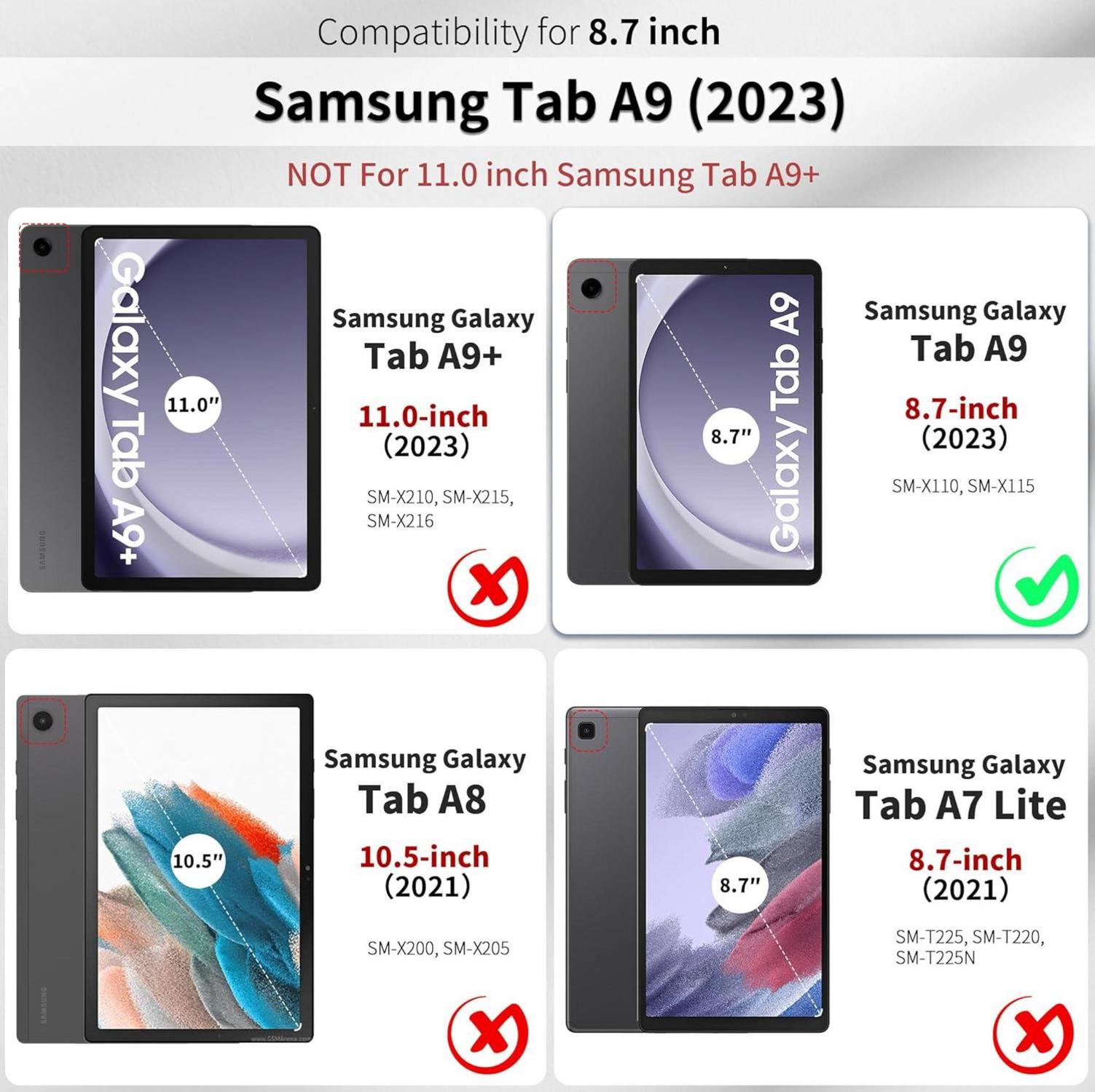 Samsung Galaxy Tab A9 8.7 Schutzhülle PU Leder Blau