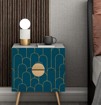 Selbstklebende Tapete Gold Türkis 44×600cm Geometrische Muster Vinyl Klebefolie