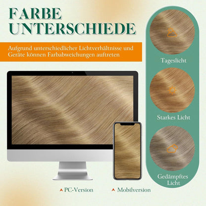 Echthaar Tape Extensions Balayage Braun Goldbraun Ombre