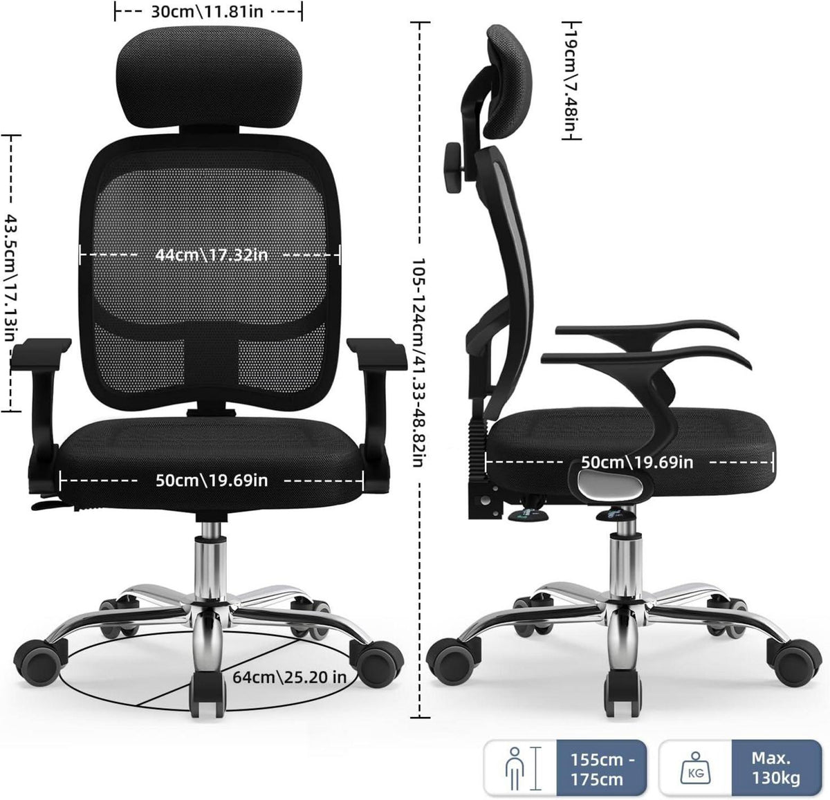 Ergonomischer Bürostuhl mit verstellbarer Rückenlehne