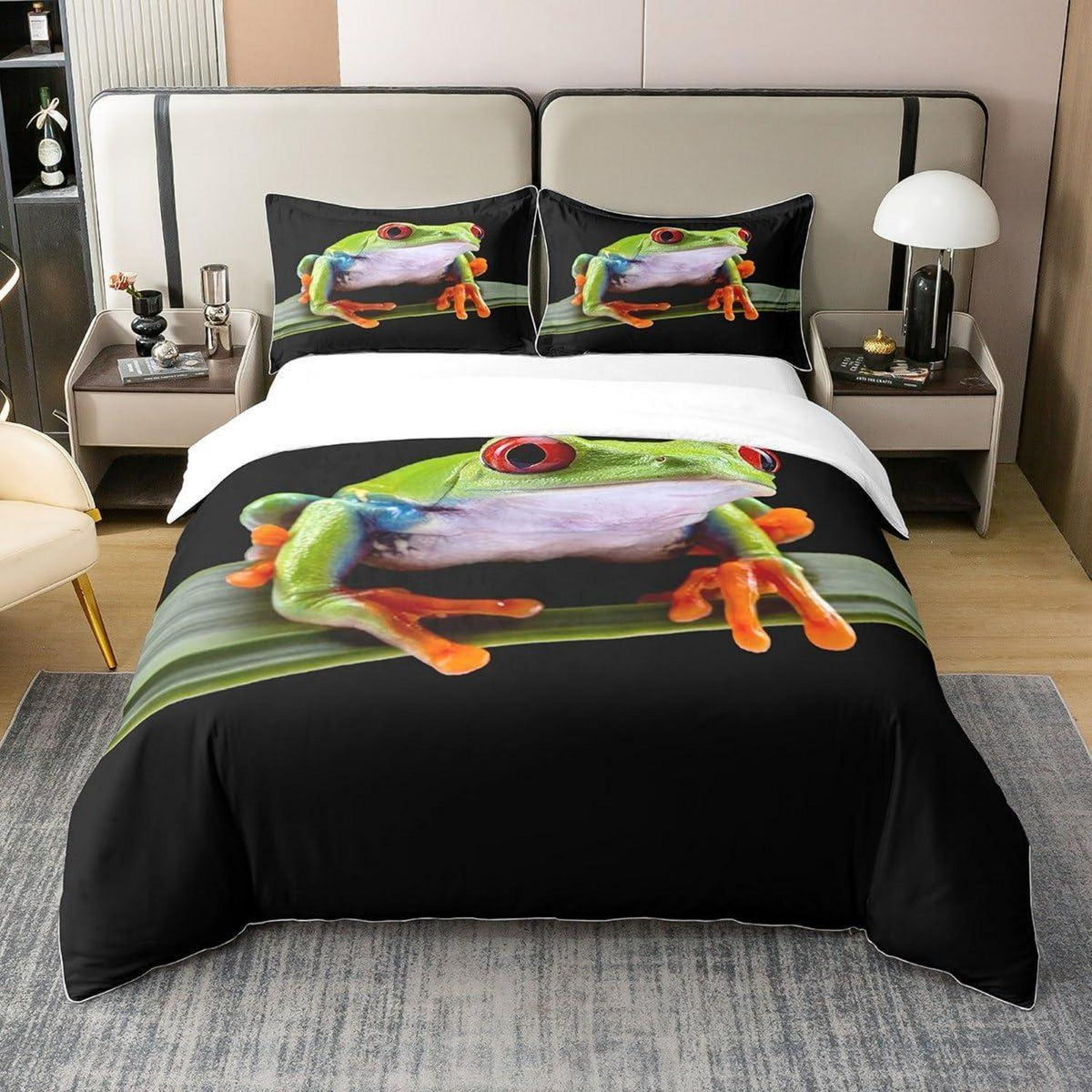 Baumwoll Bettbezug Frosch 220x240 mit Kissenbezügen