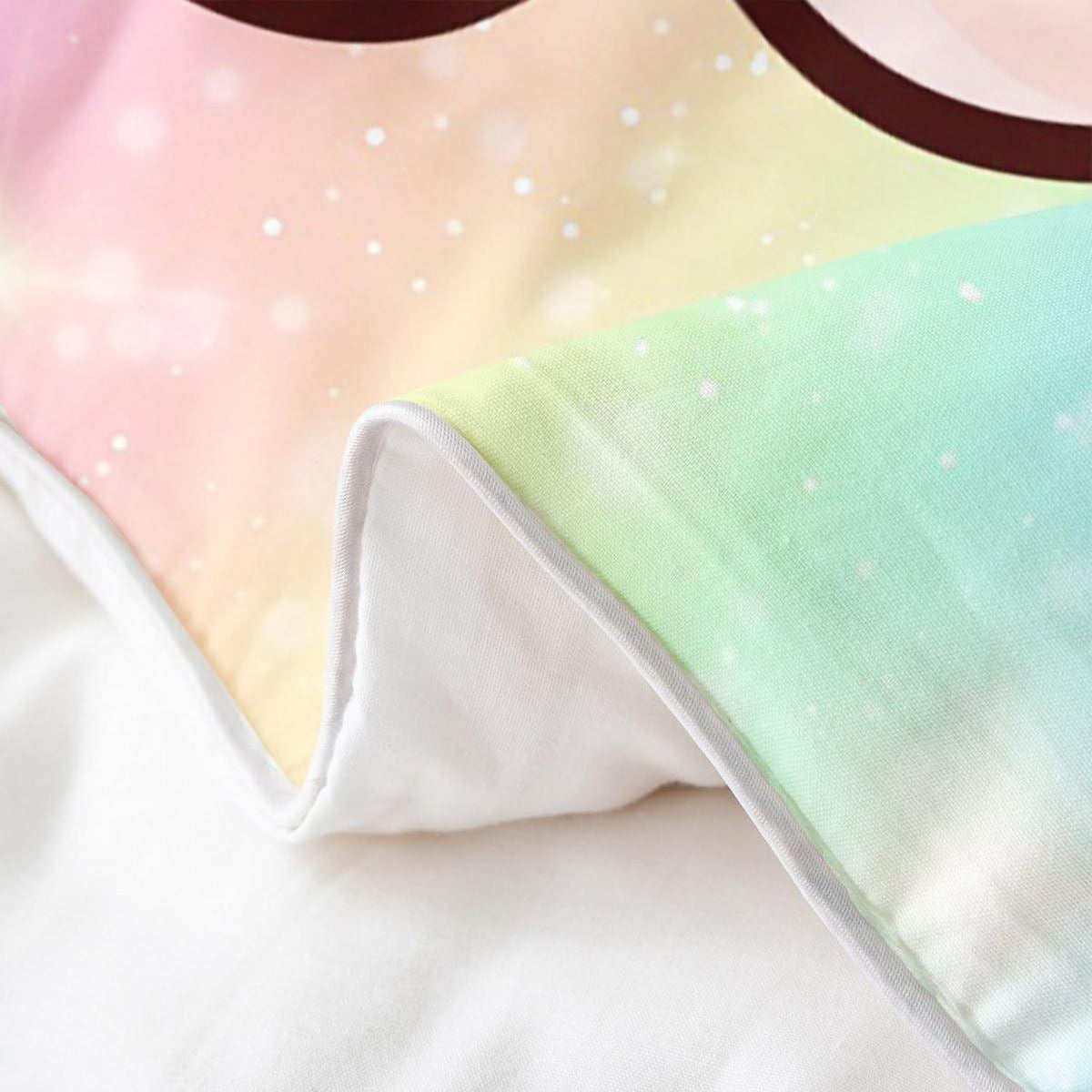 Axolotl Baumwoll Bettbezug Set Pastell Regenbogen Sternenhimmel