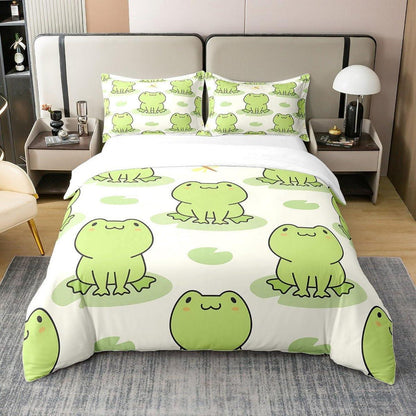 Frosch Kinder Bettwäsche Set 155x220 Baumwolle mit Kissenbezug